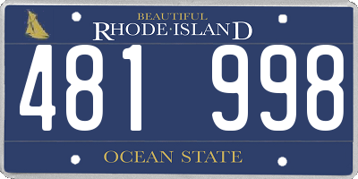 RI license plate 481998