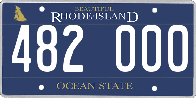 RI license plate 482000