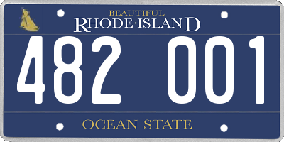 RI license plate 482001