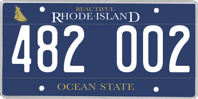RI license plate 482002