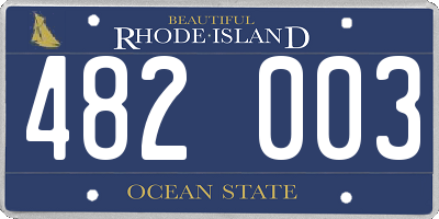 RI license plate 482003