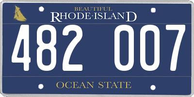 RI license plate 482007