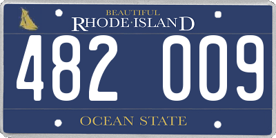 RI license plate 482009