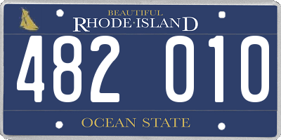 RI license plate 482010