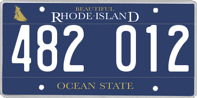 RI license plate 482012