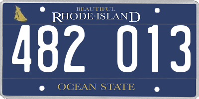 RI license plate 482013