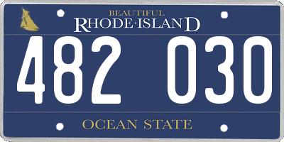 RI license plate 482030