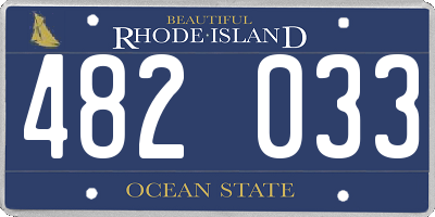 RI license plate 482033