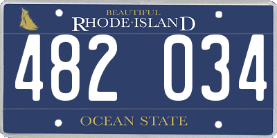 RI license plate 482034