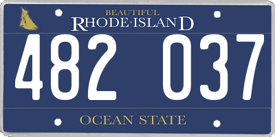 RI license plate 482037