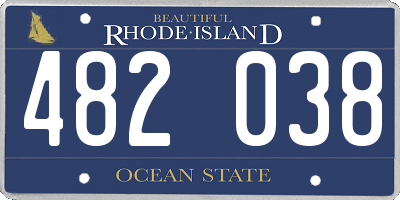 RI license plate 482038