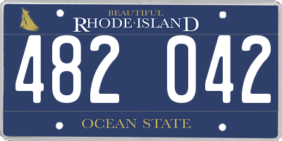 RI license plate 482042