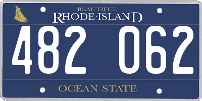 RI license plate 482062