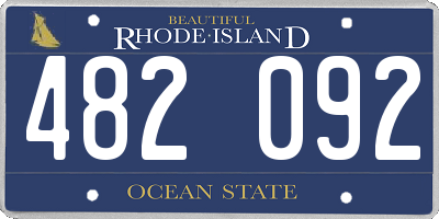 RI license plate 482092