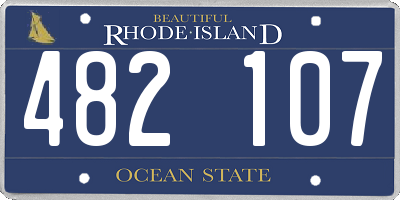 RI license plate 482107