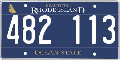 RI license plate 482113
