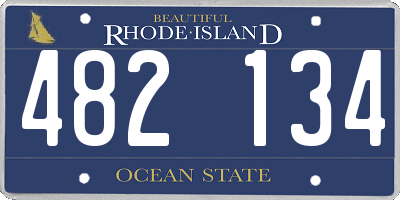 RI license plate 482134
