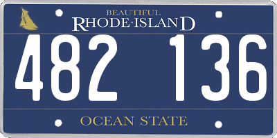 RI license plate 482136