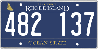 RI license plate 482137