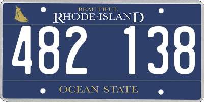 RI license plate 482138
