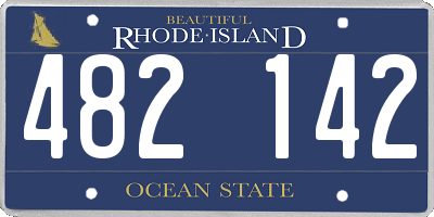 RI license plate 482142