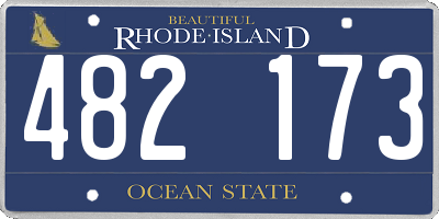 RI license plate 482173