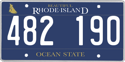 RI license plate 482190