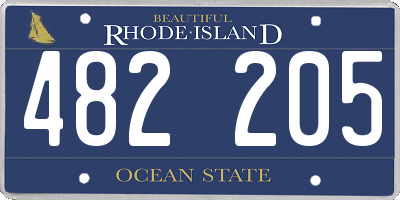 RI license plate 482205