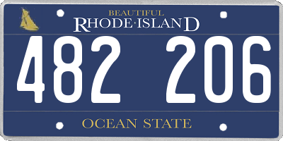 RI license plate 482206