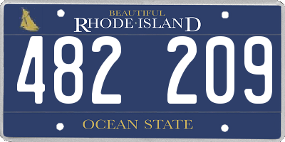 RI license plate 482209