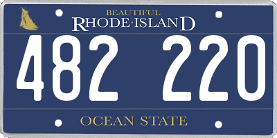 RI license plate 482220