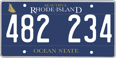 RI license plate 482234