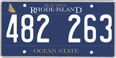 RI license plate 482263