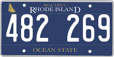 RI license plate 482269