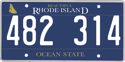 RI license plate 482314