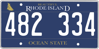 RI license plate 482334