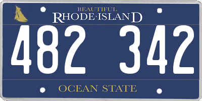 RI license plate 482342