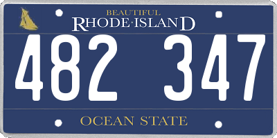 RI license plate 482347