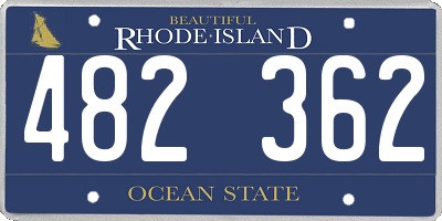 RI license plate 482362