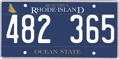 RI license plate 482365