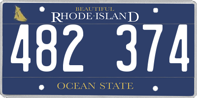 RI license plate 482374