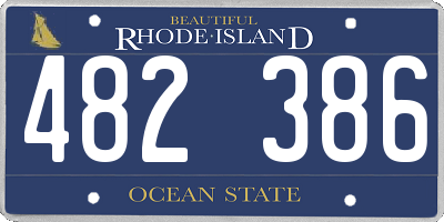 RI license plate 482386