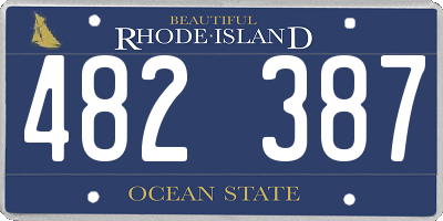 RI license plate 482387