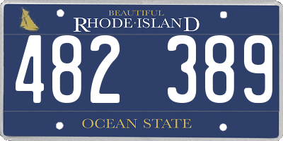 RI license plate 482389