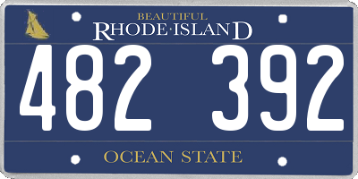 RI license plate 482392