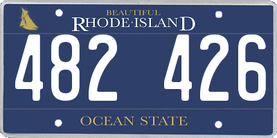 RI license plate 482426