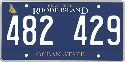 RI license plate 482429