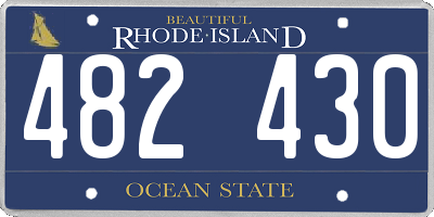 RI license plate 482430