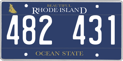 RI license plate 482431