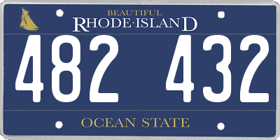 RI license plate 482432